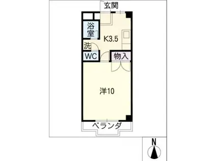 エクセレント栗真(1K/2階)の間取り写真