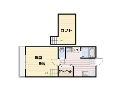 シエロ赤間(1K/1階)の間取り写真