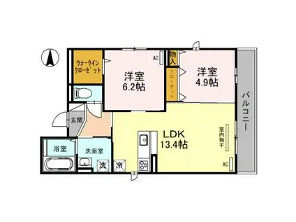 リオ グランデ(2LDK/3階)の間取り写真