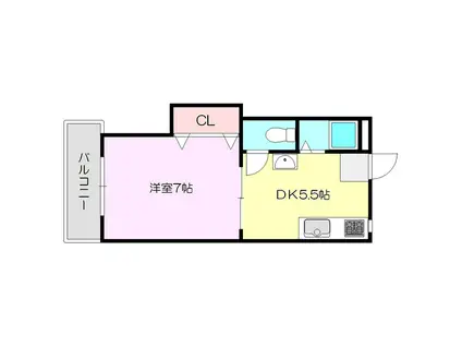 サンハイツ(1DK/2階)の間取り写真