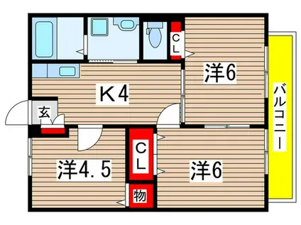 サンハイツK(3K/2階)の間取り写真