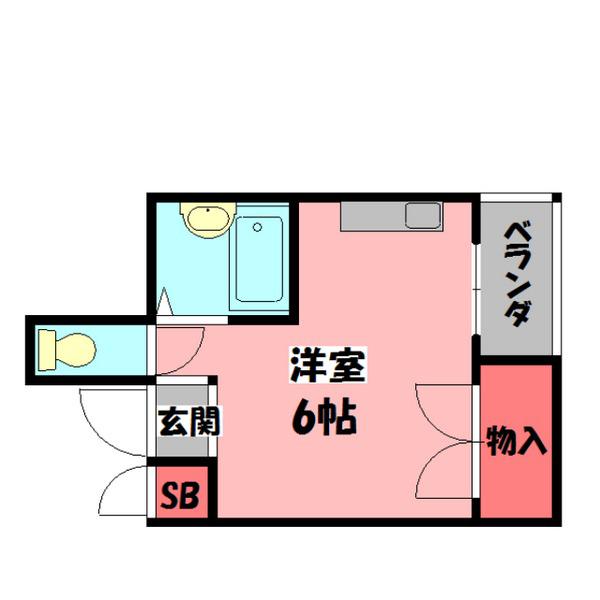 ニューハイツ桜II(ワンルーム/2階)の間取り写真