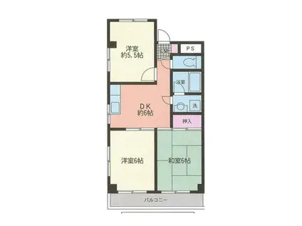 ヒカリプラザ(3DK/2階)の間取り写真