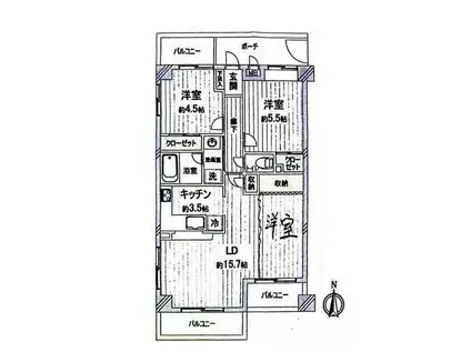 マイキャッスル木場公園(3LDK/3階)の間取り写真