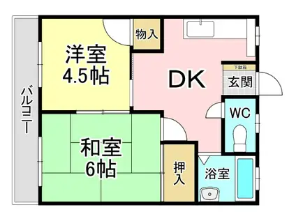 中村ビル(2DK/5階)の間取り写真