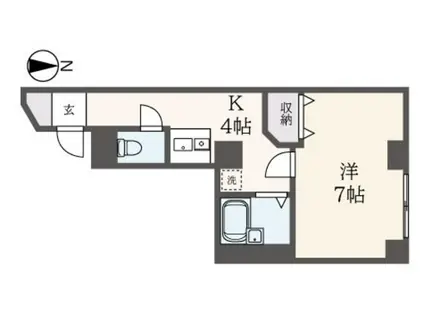 アライビル(1K/2階)の間取り写真
