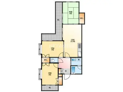 ノーバヒルズ(3LDK/3階)の間取り写真