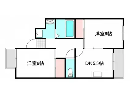 AN PALACE庚午北(2DK/1階)の間取り写真