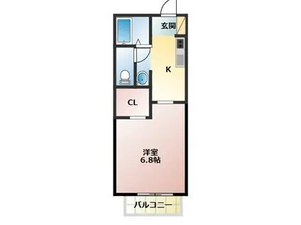 VEGA II(1K/2階)の間取り写真