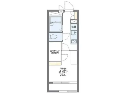 レオパレス冨士(1K/2階)の間取り写真