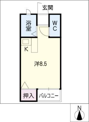 SKYROCKET I(ワンルーム/1階)の間取り写真