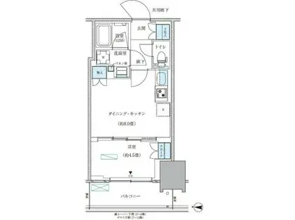 パークアクシス西大島コンフォートスクエア(1DK/4階)の間取り写真