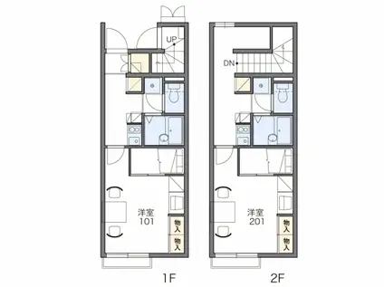 レオパレスGREEN WIND(1K/2階)の間取り写真