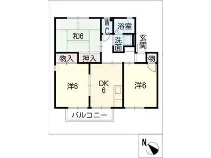 セジュール中村A棟(3DK/1階)の間取り写真