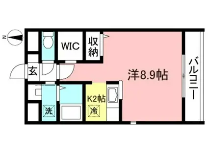 カメリアコート(1K/2階)の間取り写真