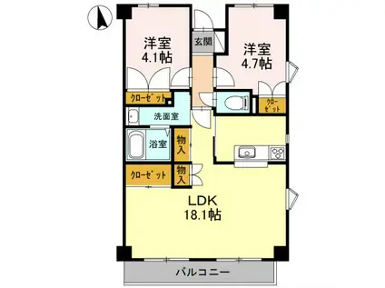 メゾンアイ(2LDK/2階)の間取り写真