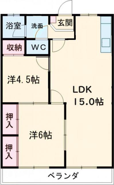ウサミアパートメント(3LDK/1階)の間取り写真