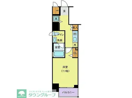 ラ・エテルノクレアート南雪谷(1K/6階)の間取り写真