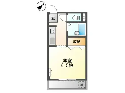 メロディーハイム(ワンルーム/1階)の間取り写真