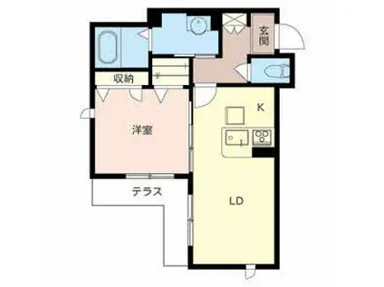 ヴェルグランデ中桜塚(1LDK/1階)の間取り写真