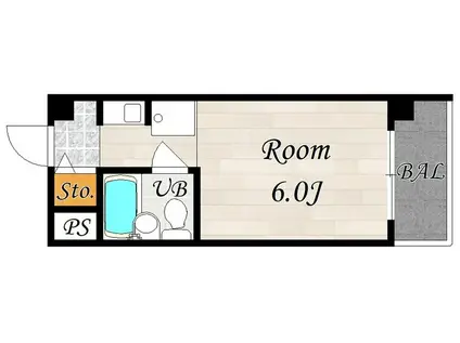 メゾンリオ(1K/4階)の間取り写真