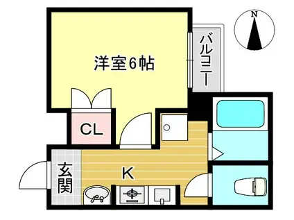 サウザンドノース大塚(1K/2階)の間取り写真