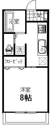 第3小見パレスA・B(1K/1階)の間取り写真