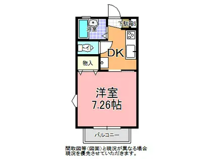 カレッジドームM(1DK/2階)の間取り写真