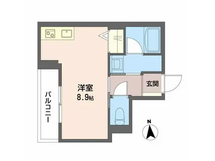 エルドール鉄砲町東(ワンルーム/4階)の間取り写真