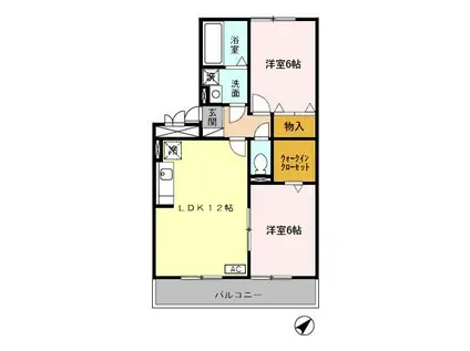 DH・プリメーラ(2LDK/3階)の間取り写真