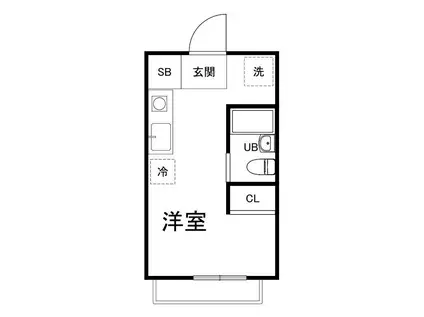 ルボア代々木上原(ワンルーム/2階)の間取り写真