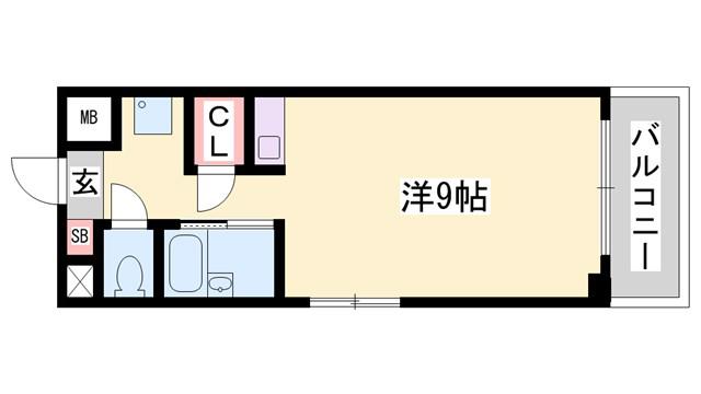 土井ハイツ北条口(ワンルーム/2階)の間取り写真