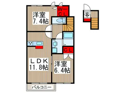 K-FAMIRIA(2LDK/2階)の間取り写真