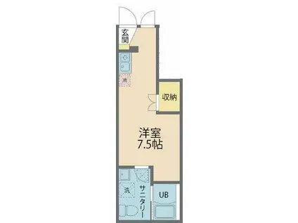 カインドネス八王子大塚C棟(ワンルーム/1階)の間取り写真