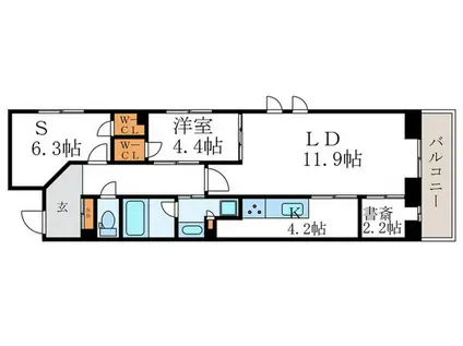 グランレブリー二条城東(1SLDK/3階)の間取り写真