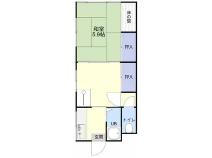 コーポ美坂(1DK/2階)の間取り写真