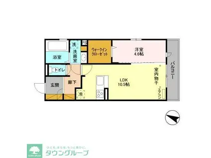 フェリーチェおおたかの森(1LDK/2階)の間取り写真