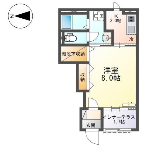四日市市波木南台アパート(1K/1階)の間取り写真