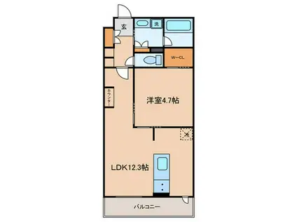 ACPレジデンス文京春日(1LDK/4階)の間取り写真