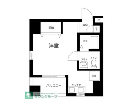 グレース茗荷谷(ワンルーム/3階)の間取り写真