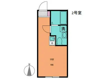 パラディーゾ戸田(ワンルーム/1階)の間取り写真