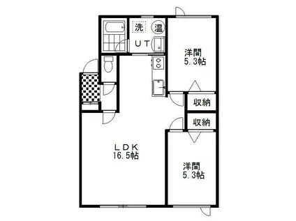 ドルチェ緑ヶ岡(2LDK/1階)の間取り写真
