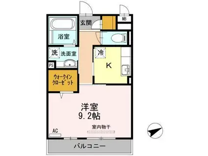 メゾンハピネス15(1K/1階)の間取り写真