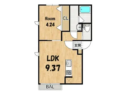 INFINITY I(1LDK/1階)の間取り写真