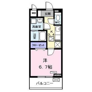 コンフォート・テラス (1K/1階)の間取り写真