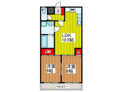 CASA DI MADRE(2LDK/3階)の間取り写真