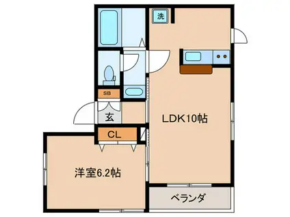 BERRY CLOVER RESIDENCE(1LDK/3階)の間取り写真
