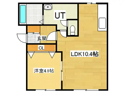 SOLAREI(1LDK/1階)の間取り写真