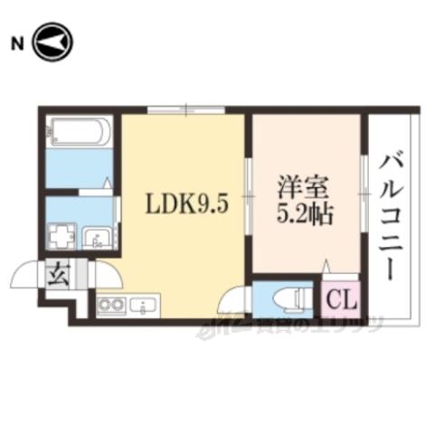 ERRI SUEGA(1LDK/5階)の間取り写真