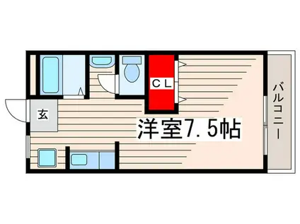 エステートタイム2(ワンルーム/2階)の間取り写真